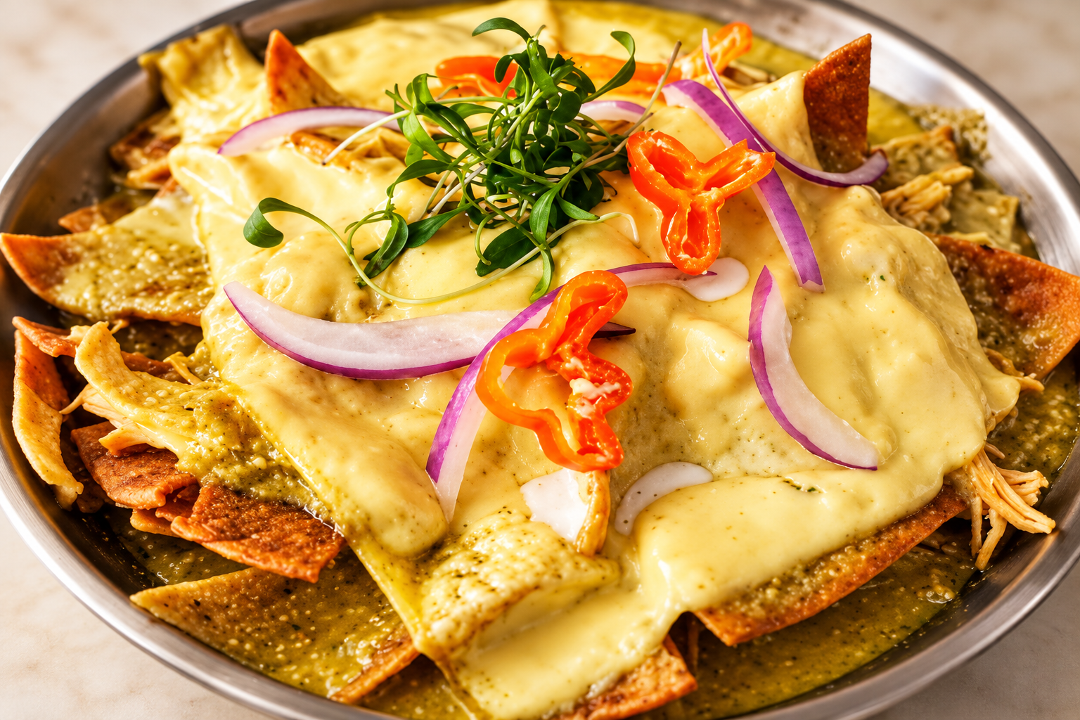 Chilaquiles con queso